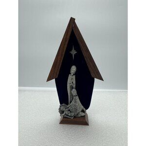 Vintage Peltro Holy Family Nativity Scene Pewter Made in Italy Christmas Decor